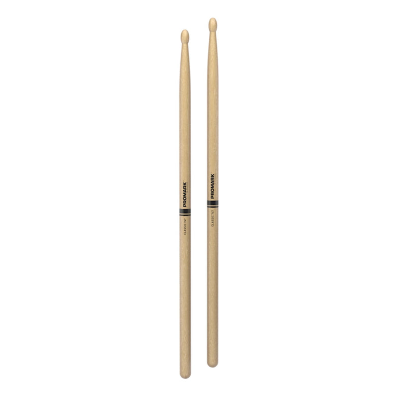 TX747W-Promark Classic 747 Natural Hickory Wood Tip Drumsticks-Living Music