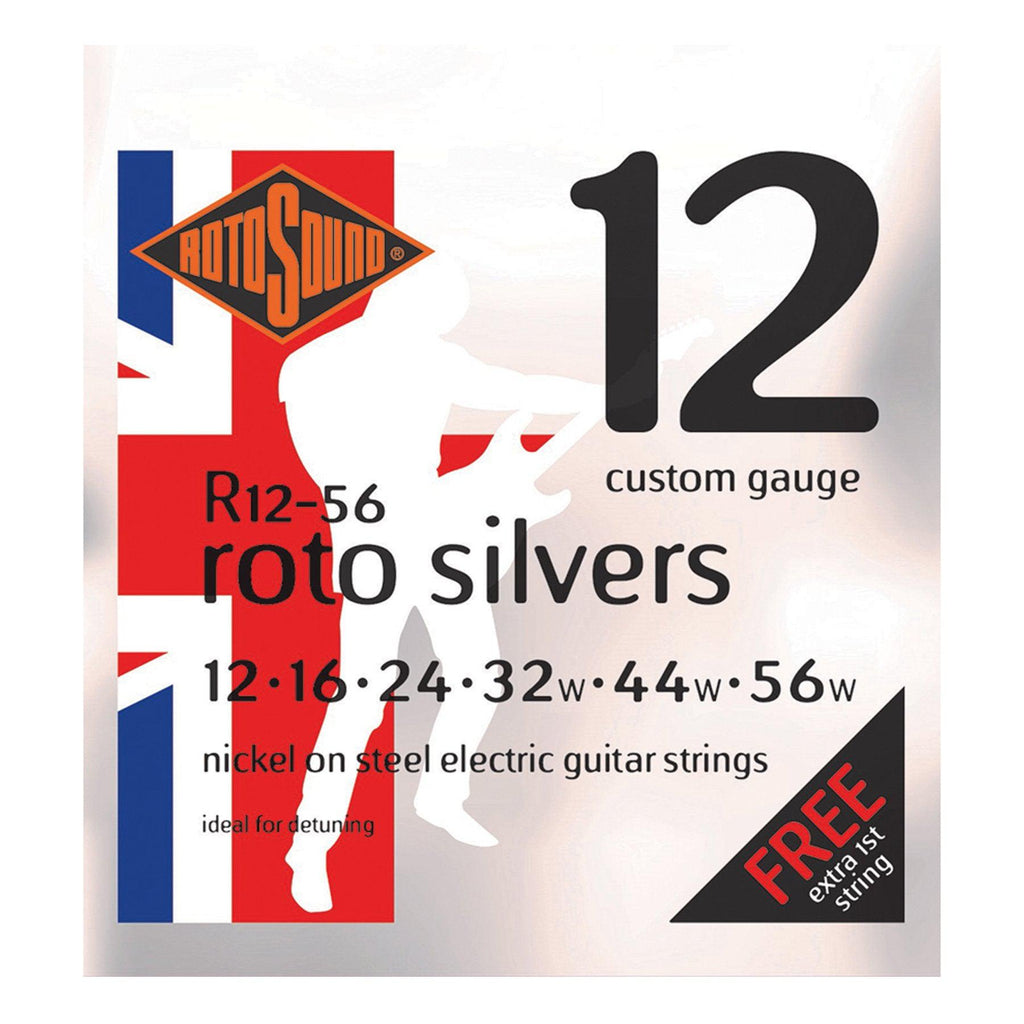 R1256-Rotosound R1256 Roto Silvers Nickel on Steel Electric Guitar Strings (12-56)-Living Music