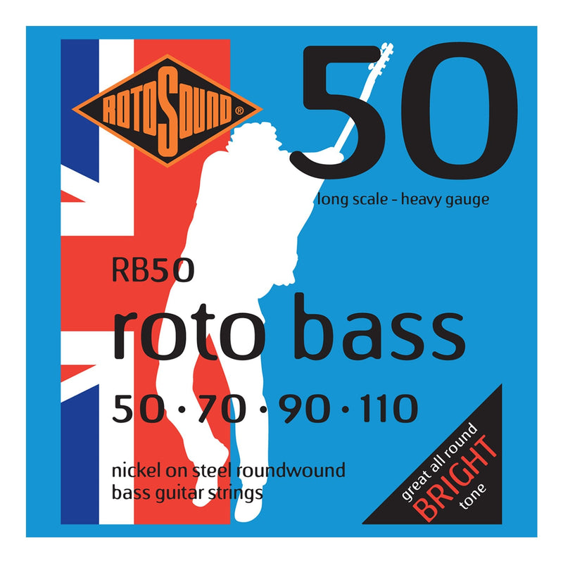 RB50-Rotosound RB50 Rotobass Heavy Nickel on Steel Bass Guitar Strings (50-110)-Living Music
