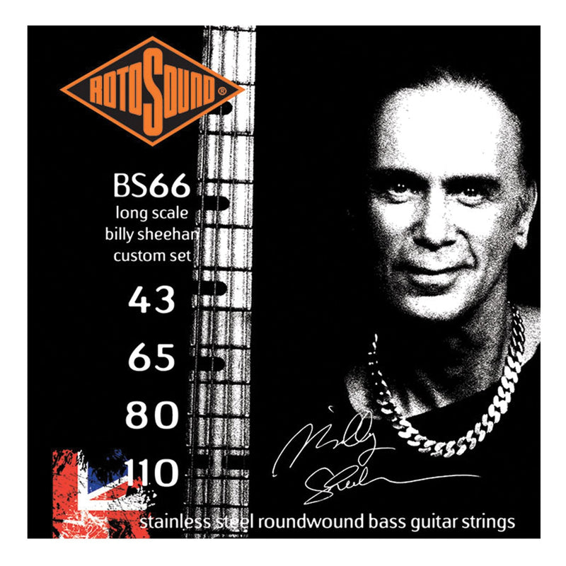 RBS66-Rotosound RBS66 Billy Sheehan Custom Stainless Steel Bass Guitar Strings (43-110)-Living Music