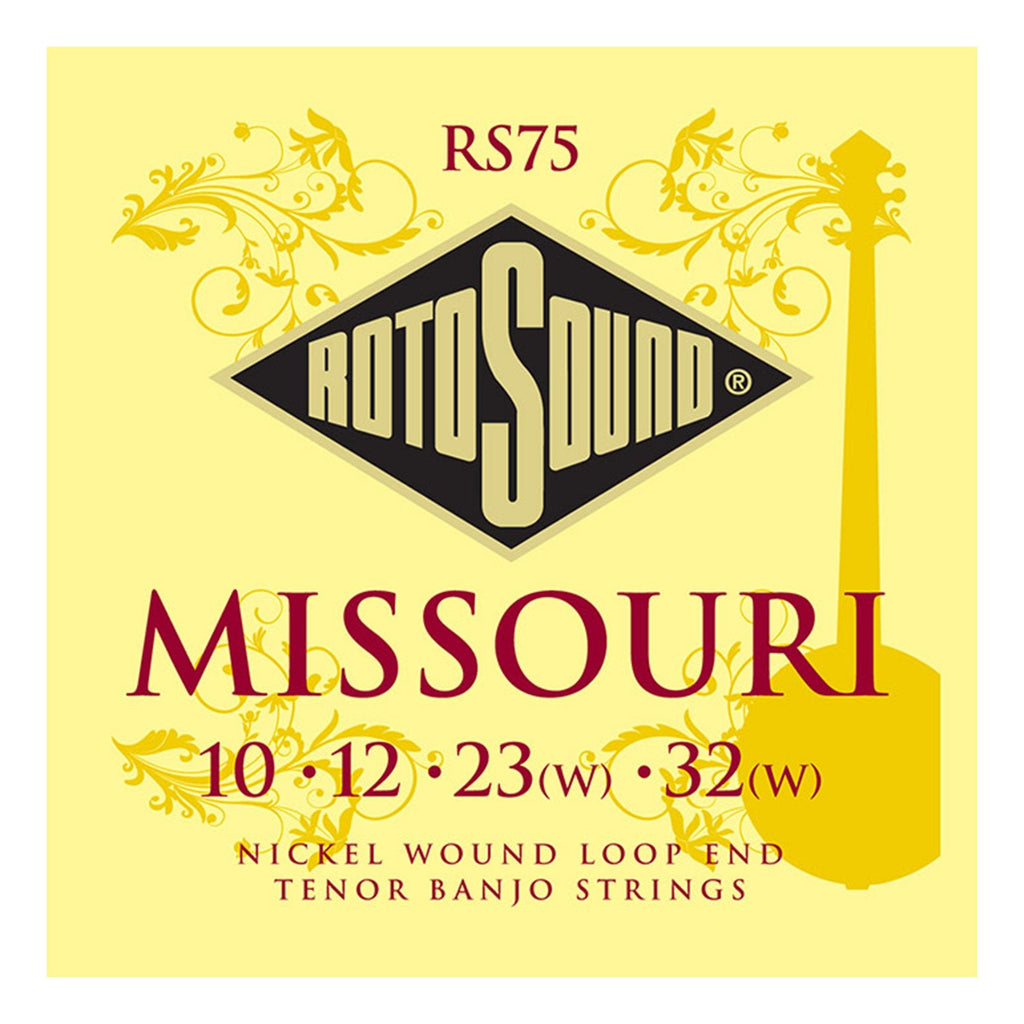 RS75-Rotosound RS75 Missouri Nickel Wound Loop End 4-String Tenor Banjo Strings (10-32)-Living Music